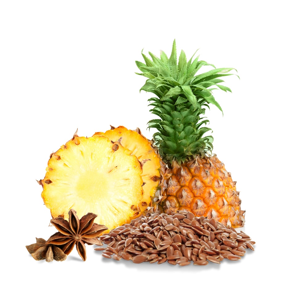 Anise, flaxseed and pineapple